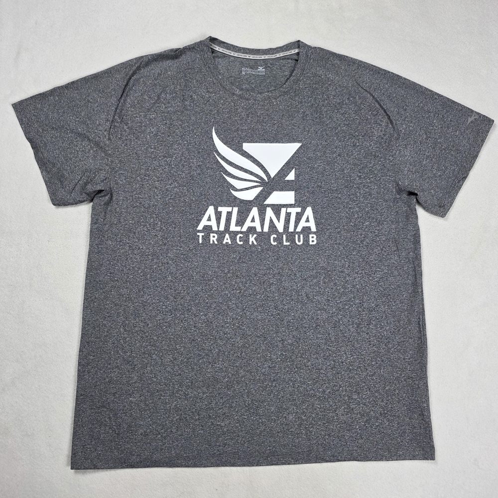 Mizuno Atlanta Track Club T-Shirt Men's Size 2XL Gray Short Sleeve Running